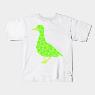 Aboriginal duck art green Kids T-Shirt